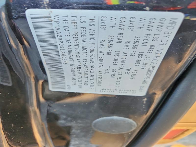 Продажа на аукционе авто 2009 Porsche Cayenne, vin: WP1AA29P09LA00345, номер лота: 52352276