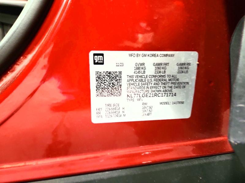 Продажа на аукционе авто 2024 Chevrolet Trax, vin: KL77LGE21RC171714, номер лота: 53750466