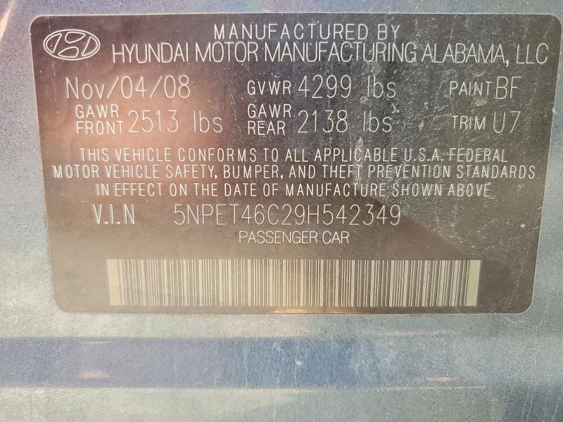 Продажа на аукционе авто 2009 Hyundai Sonata, vin: 5NPET46C29H542349, номер лота: 53820366