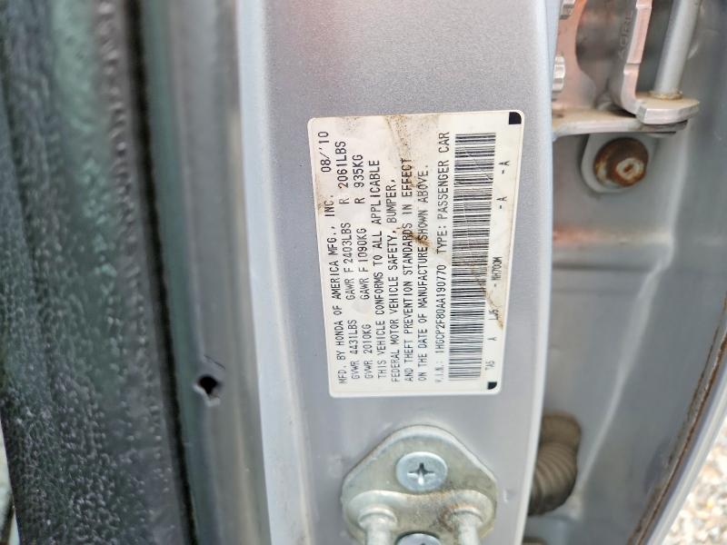 Продаж на аукціоні авто 2010 Honda Accord, vin: 1HGCP2F80AA190770, номер лоту: 55124426
