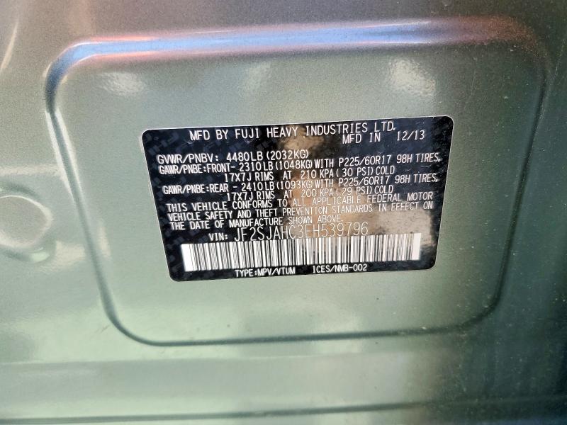 Продажа на аукционе авто 2014 Subaru Forester, vin: JF2SJAHC3EH539796, номер лота: 53083056