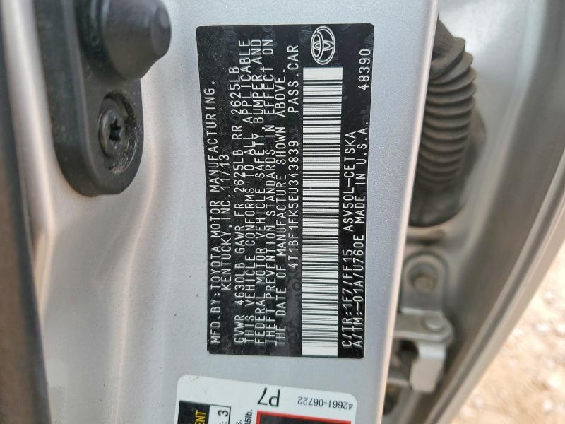 52582856 :رقم المزاد ، 4T1BF1FK5EU343839 vin ، 2014 Toyota Camry مزاد بيع