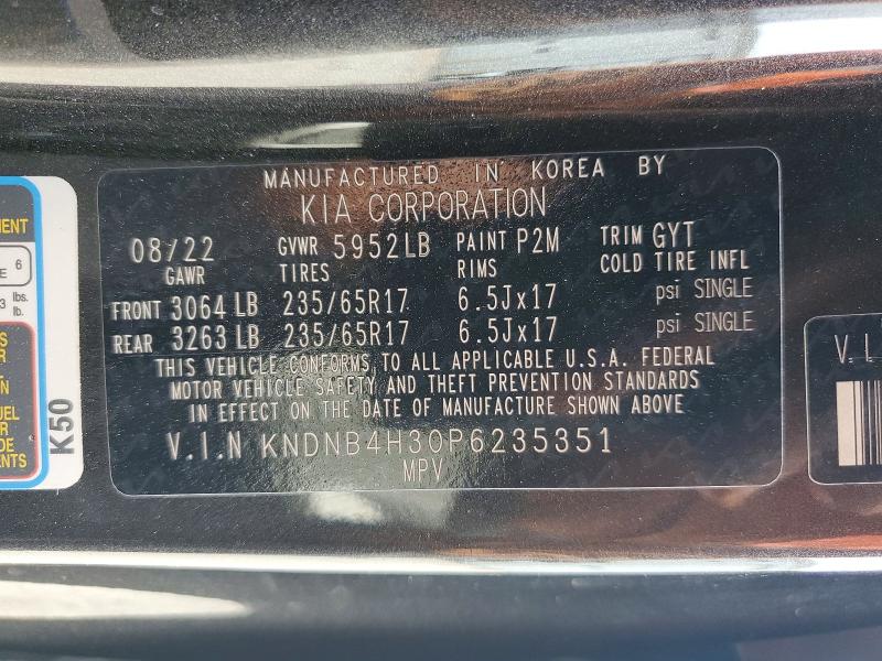 54270776 :رقم المزاد ، KNDNB4H30P6235351 vin ، 2023 Kia Carnival مزاد بيع