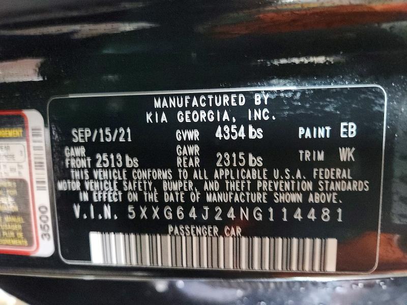 Продаж на аукціоні авто 2022 Kia K5, vin: 5XXG64J24NG114481, номер лоту: 52442746