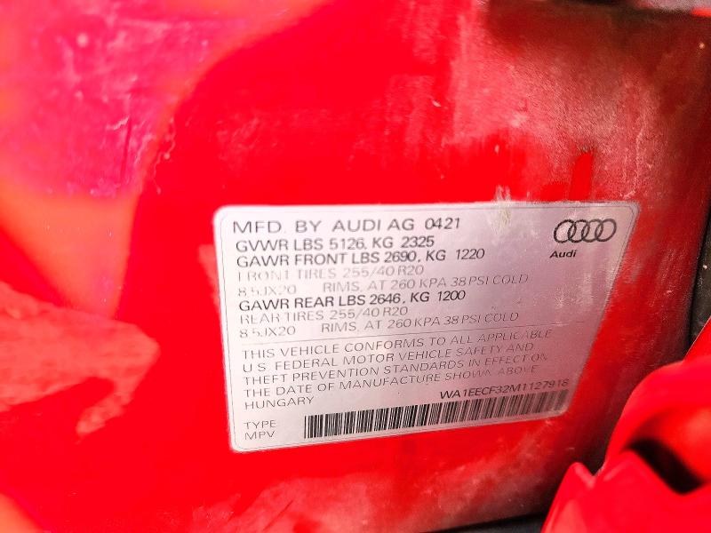 Продажа на аукционе авто 2021 Audi Q3, vin: WA1EECF32M1127918, номер лота: 52932836