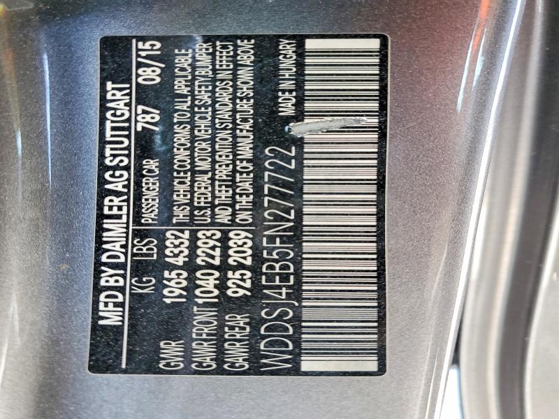 54611736 :رقم المزاد ، WDDSJ4EB5FN277722 vin ، 2015 Mercedes-benz Cla مزاد بيع