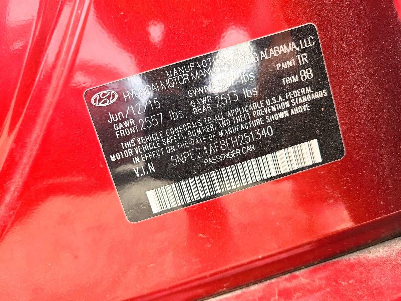 2015 Hyundai Sonata მანქანა იყიდება აუქციონზე, vin: 5NPE24AF8FH251340, აუქციონის ნომერი: 55301676