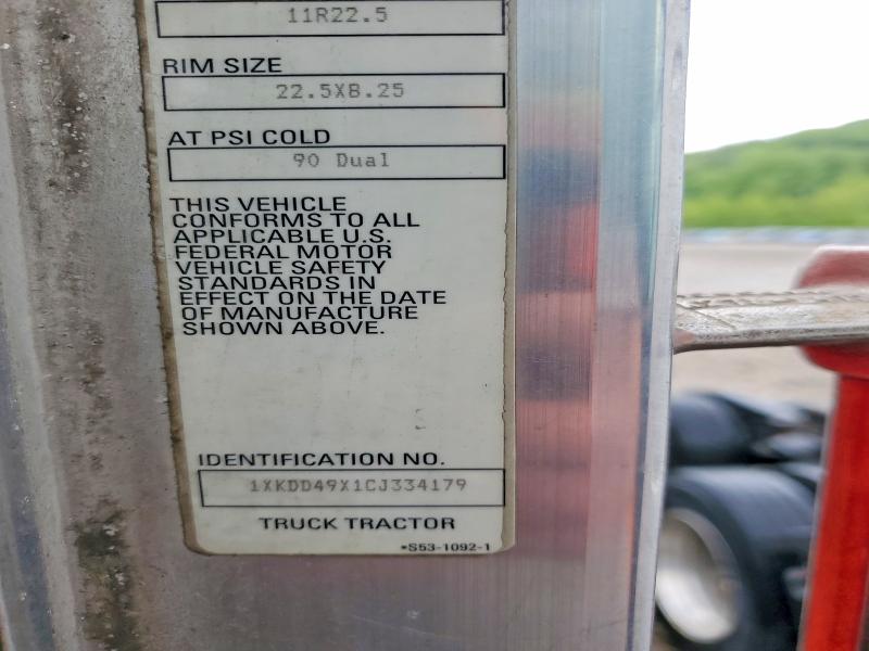 Aukcja sprzedaży 2012 Kenworth Construction, vin: 1XKDD49X1CJ334179, numer aukcji: 51038476