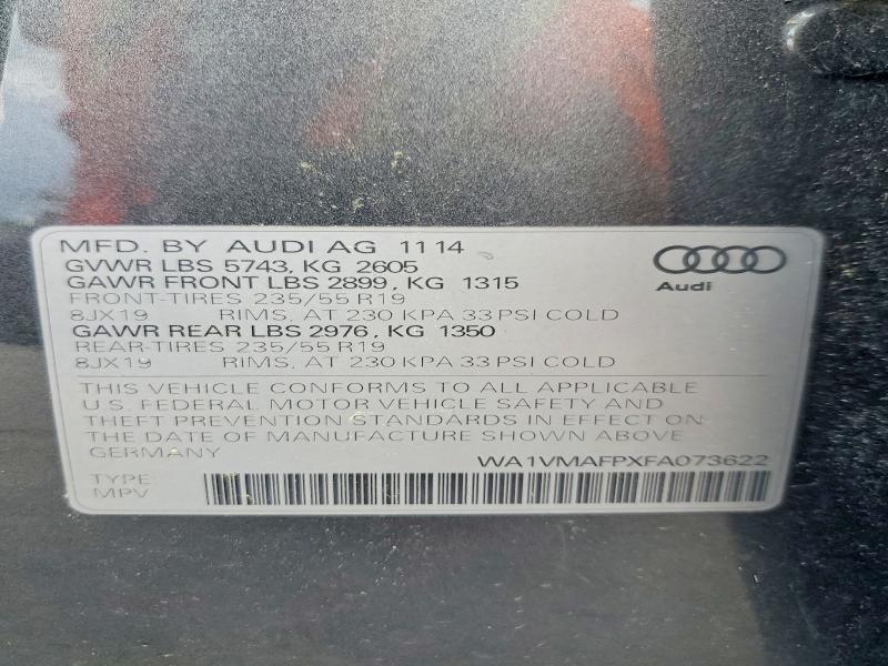 Aukcja sprzedaży 2015 Audi Q5, vin: WA1VMAFPXFA073622, numer aukcji: 54650706