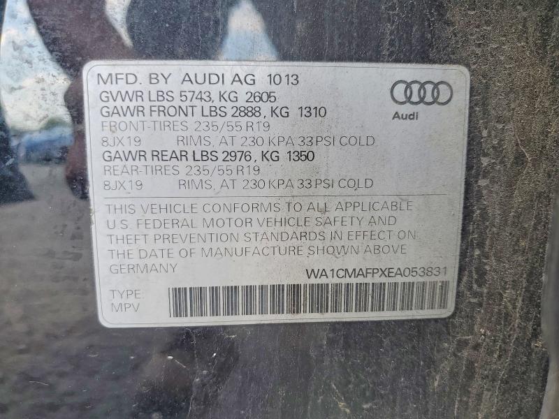 Aukcja sprzedaży 2014 Audi Q5, vin: WA1CMAFPXEA053831, numer aukcji: 52000506