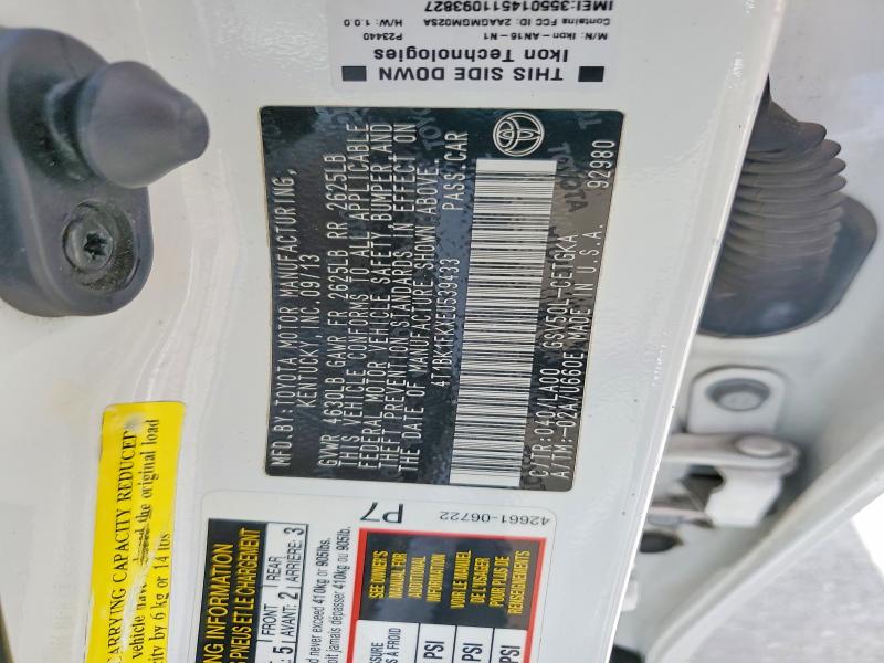 54059436 :رقم المزاد ، 4T1BK1FKXEU539433 vin ، 2014 Toyota Camry مزاد بيع