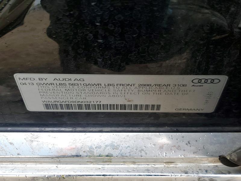 54294986 :رقم المزاد ، WAURGAFD9DN032177 vin ، 2013 Audi A8 مزاد بيع