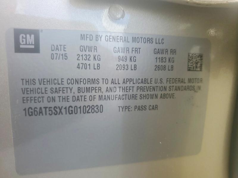 Продажа на аукционе авто 2016 Cadillac Cts, vin: 1G6AT5SX1G0102830, номер лота: 54627826