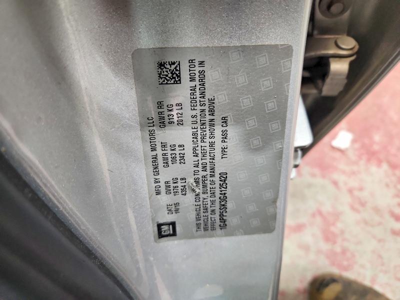 2016 Buick Verano მანქანა იყიდება აუქციონზე, vin: 1G4PP5SK3G4125420, აუქციონის ნომერი: 53010156
