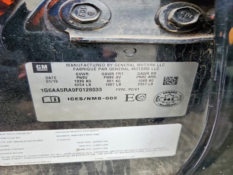 53923516 :رقم المزاد ، 1G6AA5RA9F0128033 vin ، 2015 Cadillac Ats مزاد بيع