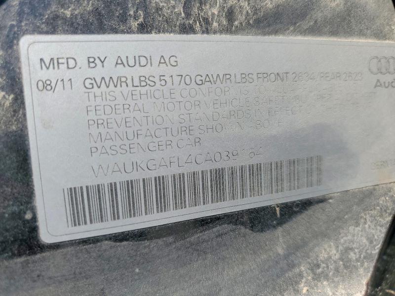 Aukcja sprzedaży 2012 Audi S4, vin: WAUKGAFL4CA039164, numer aukcji: 53214146