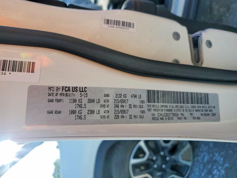 Продаж на аукціоні авто 2019 Jeep Compass, vin: 3C4NJDDB1KT790534, номер лоту: 53814836