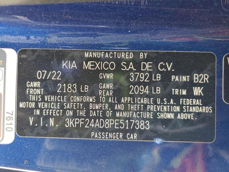 Продажа на аукционе авто 2023 Kia Forte, vin: 3KPF24AD8PE517383, номер лота: 52894796