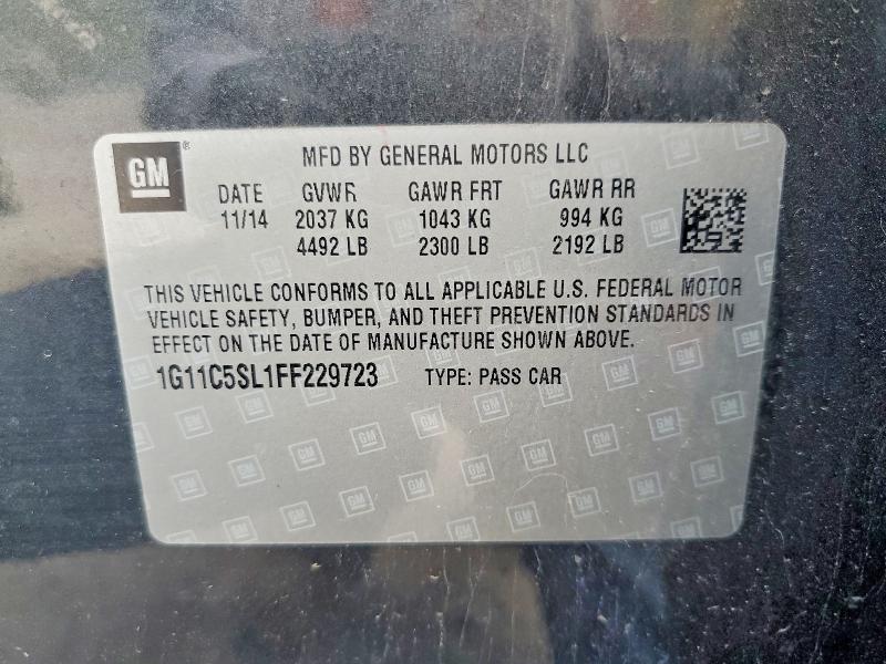 Aukcja sprzedaży 2015 Chevrolet Malibu, vin: 1G11C5SL1FF229723, numer aukcji: 52709176