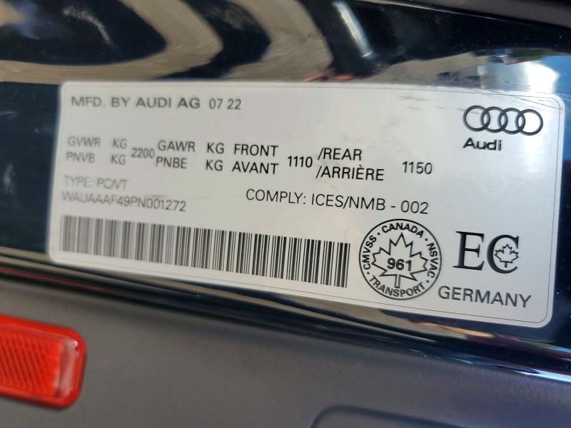 Продажа на аукционе авто 2023 Audi A4, vin: WAUAAAF49PN001272, номер лота: 53541586