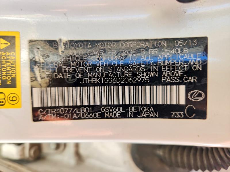 Продажа на аукционе авто 2013 Lexus Es, vin: JTHBK1GG6D2062975, номер лота: 53648156