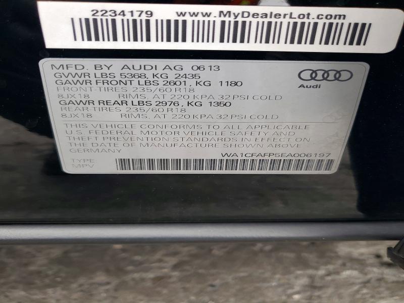 Aukcja sprzedaży 2014 Audi Q5, vin: WA1CFAFP5EA006197, numer aukcji: 53830696