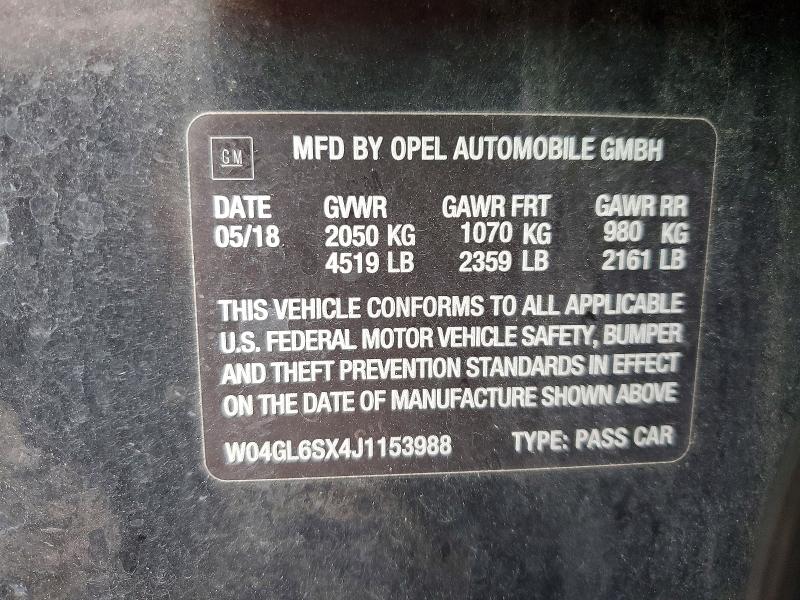 Продаж на аукціоні авто 2018 Buick Regal, vin: W04GL6SX4J1153988, номер лоту: 53627096
