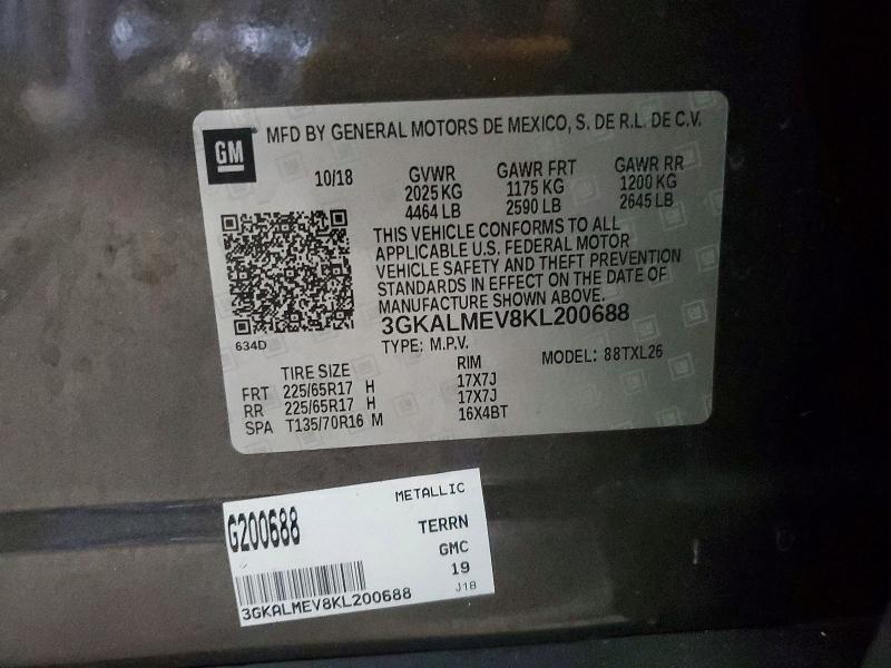 51756296 :رقم المزاد ، 3GKALMEV8KL200688 vin ، 2019 Gmc Terrain مزاد بيع
