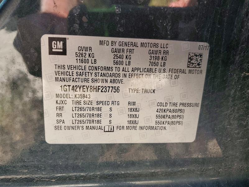 53554786 :رقم المزاد ، 1GT42YEY8HF237756 vin ، 2017 Gmc Sierra مزاد بيع