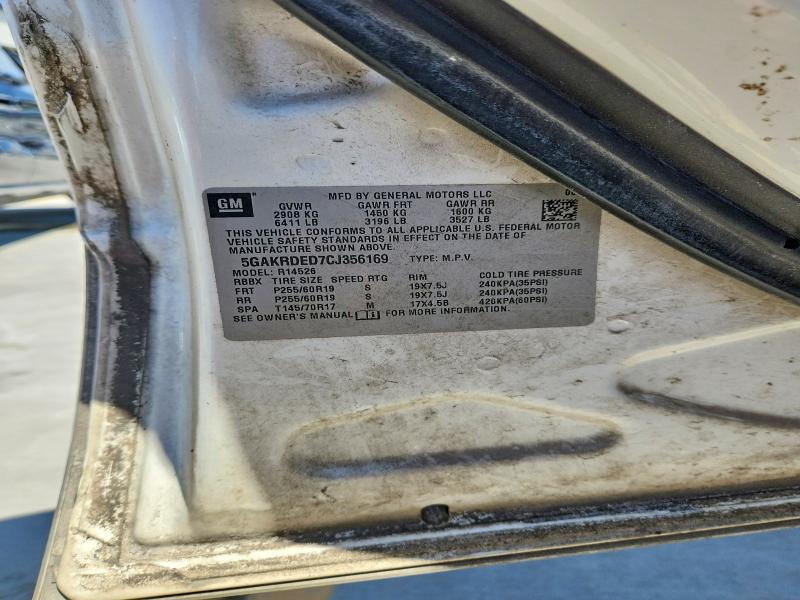 2012 Buick Enclave მანქანა იყიდება აუქციონზე, vin: 5GAKRDED7CJ356169, აუქციონის ნომერი: 52034516