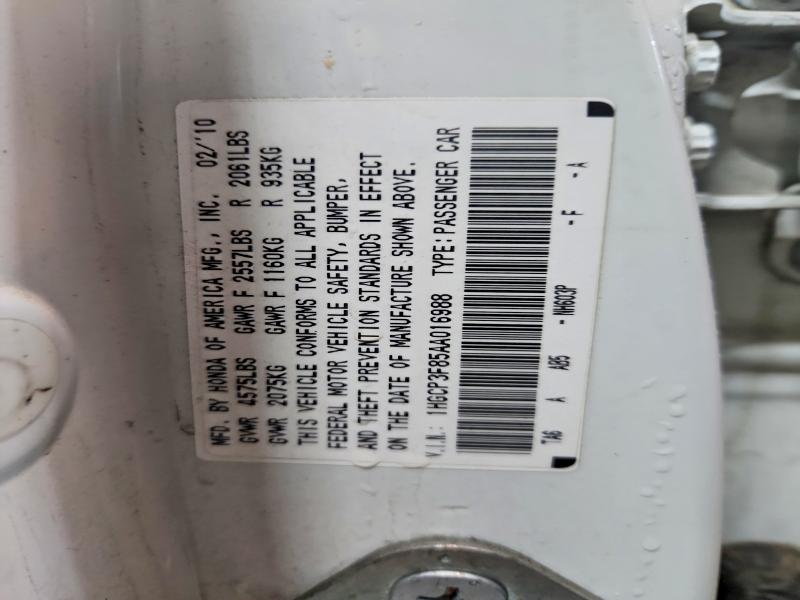 Aukcja sprzedaży 2010 Honda Accord, vin: 1HGCP3F85AA016988, numer aukcji: 52395776