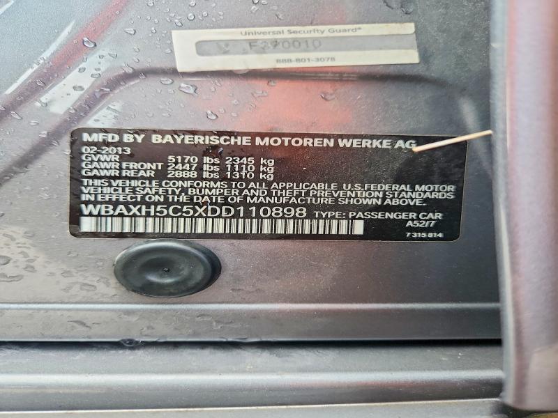 Aukcja sprzedaży 2013 Bmw 528, vin: WBAXH5C5XDD110898, numer aukcji: 55098786