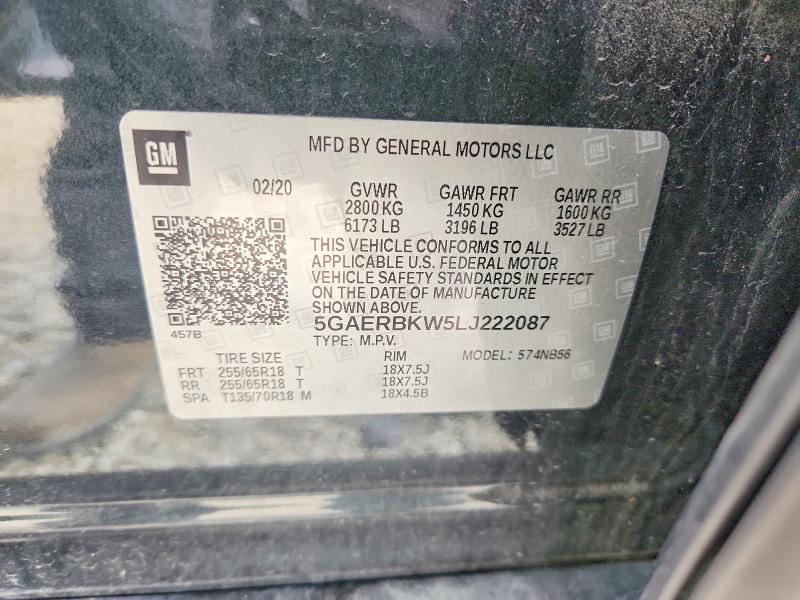 Aukcja sprzedaży 2020 Buick Enclave, vin: 5GAERBKW5LJ222087, numer aukcji: 52460286