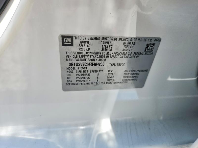 Aukcja sprzedaży 2015 Gmc Sierra, vin: 3GTU2VEC6FG404260, numer aukcji: 53849896