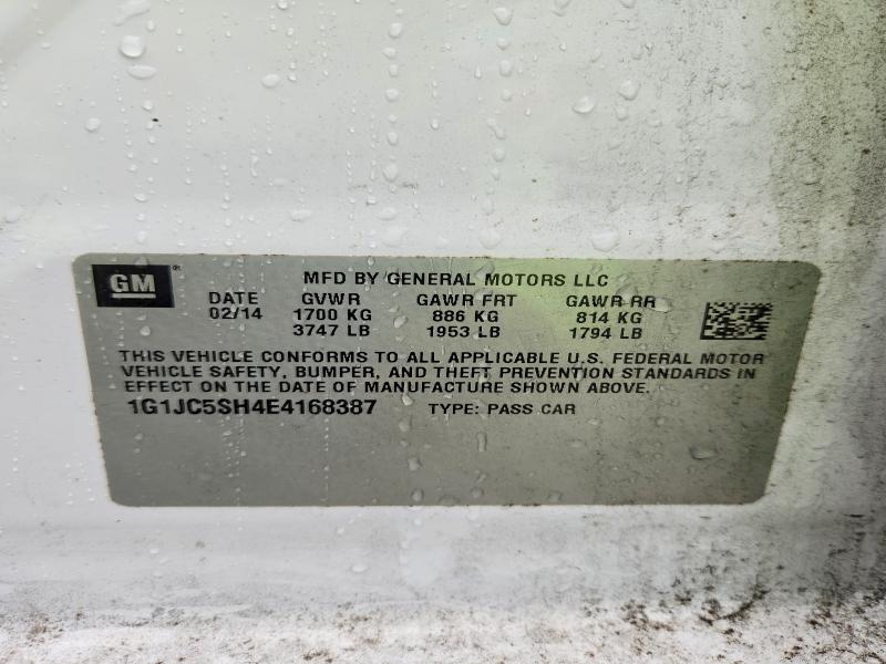 Продажа на аукционе авто 2014 Chevrolet Sonic, vin: 1G1JC5SH4E4168387, номер лота: 52769726
