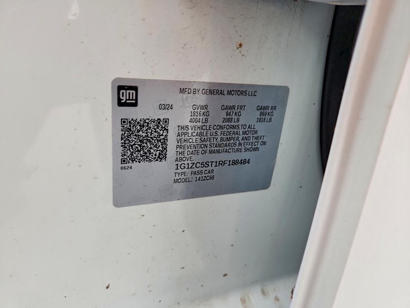 2024 Chevrolet Malibu მანქანა იყიდება აუქციონზე, vin: 1G1ZC5ST1RF188484, აუქციონის ნომერი: 52782776