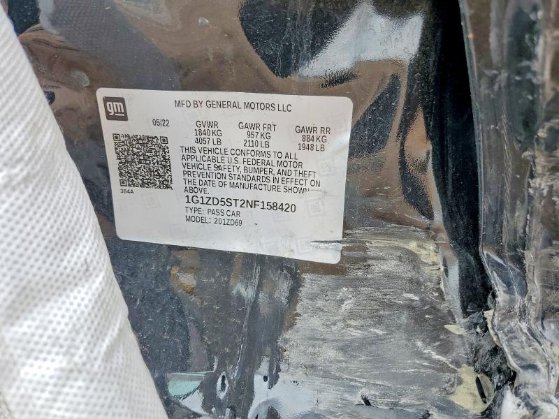 2022 Chevrolet Malibu მანქანა იყიდება აუქციონზე, vin: 1G1ZD5ST2NF158420, აუქციონის ნომერი: 52065346