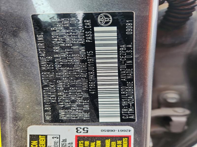 Продажа на аукционе авто 2018 Toyota Camry, vin: 4T1B61HK8JU119715, номер лота: 54068186