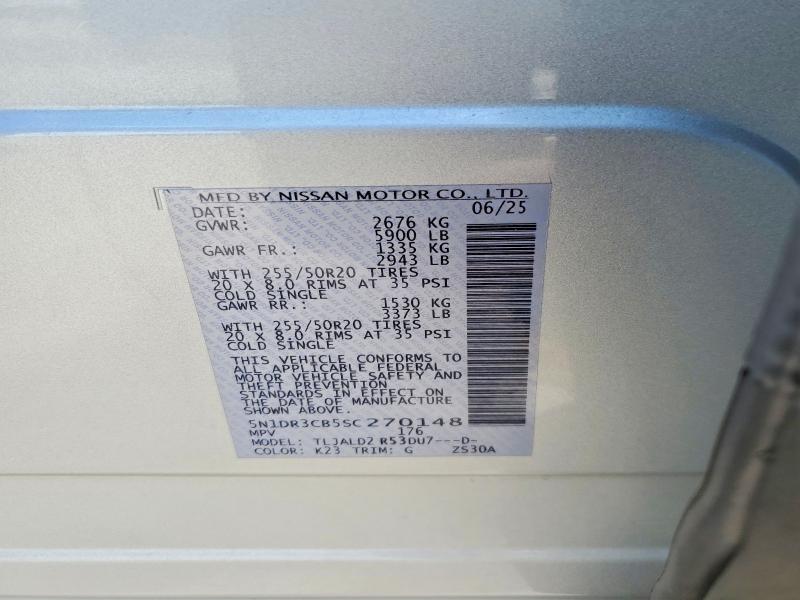Продажа на аукционе авто 2025 Nissan Pathfinder, vin: 5N1DR3CB5SC270148, номер лота: 52461366