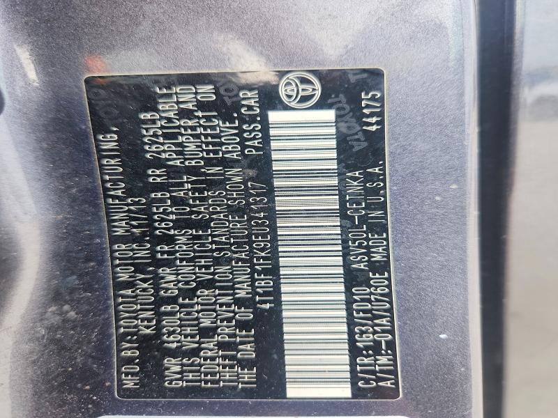 53099316 :رقم المزاد ، 4T1BF1FK9EU341317 vin ، 2014 Toyota Camry مزاد بيع