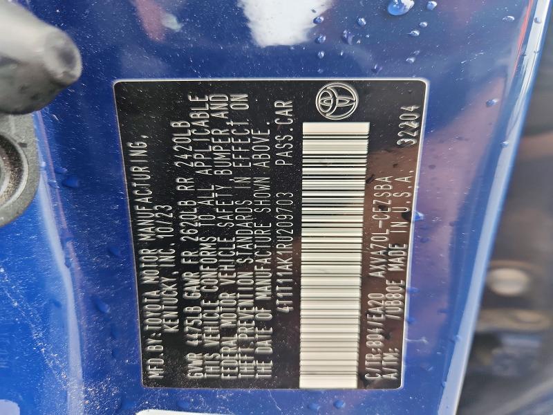 2024 Toyota Camry მანქანა იყიდება აუქციონზე, vin: 4T1T11AK1RU209703, აუქციონის ნომერი: 54172256