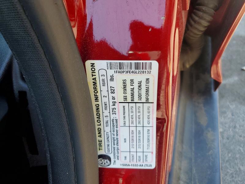 53810426 :رقم المزاد ، 1FADP3FE4GL228132 vin ، 2016 Ford Focus مزاد بيع