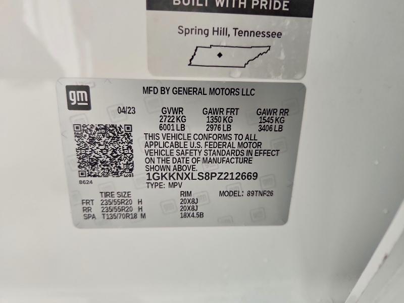 52676826 :رقم المزاد ، 1GKKNXLS8PZ212669 vin ، 2023 Gmc Acadia مزاد بيع