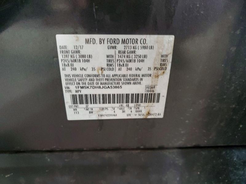 Aukcja sprzedaży 2018 Ford Explorer, vin: 1FM5K7DH8JGA53865, numer aukcji: 53081776