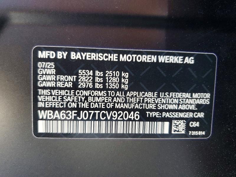 Auction sale of the 2026 Bmw 540, vin: WBA63FJ07TCV92046, lot number: 54505076