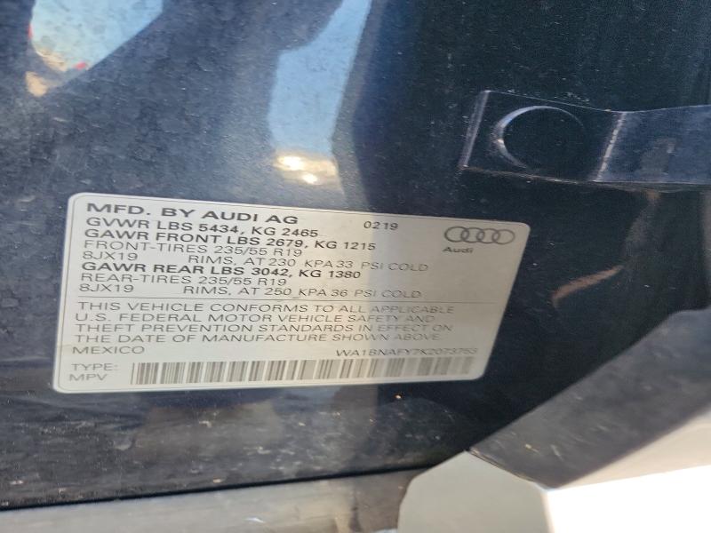 Продажа на аукционе авто 2019 Audi Q5, vin: WA1BNAFY7K2073753, номер лота: 54150026