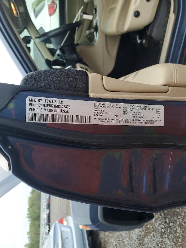 2021 Jeep Grand Cherokee მანქანა იყიდება აუქციონზე, vin: 1C4RJFBG1MC542875, აუქციონის ნომერი: 52651706