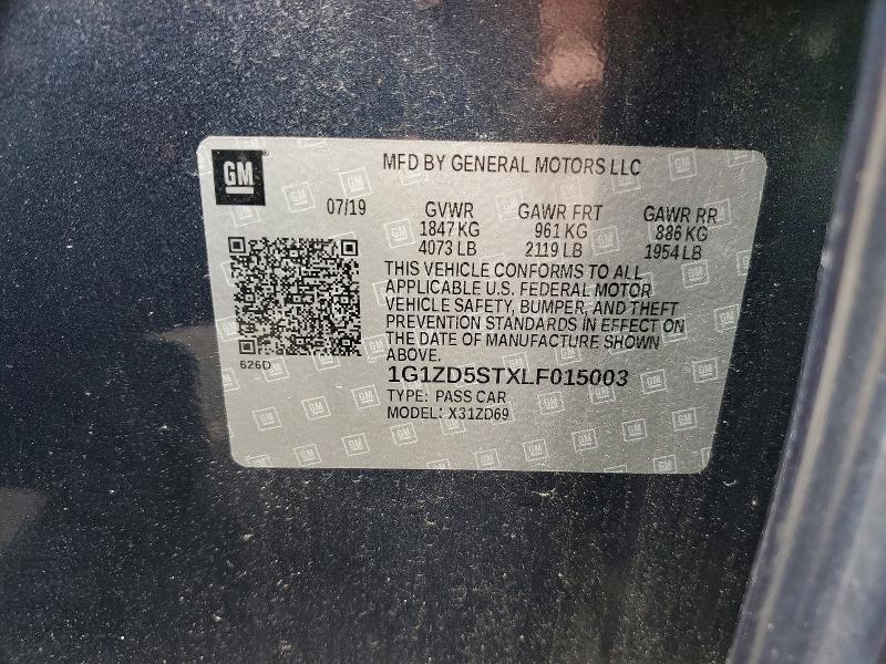 Aukcja sprzedaży 2020 Chevrolet Malibu, vin: 1G1ZD5STXLF015003, numer aukcji: 52670126