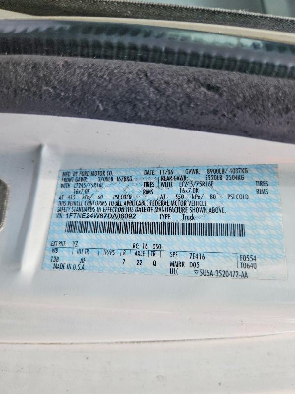55165406 :رقم المزاد ، 1FTNE24W87DA08092 vin ، 2007 Ford Econoline مزاد بيع