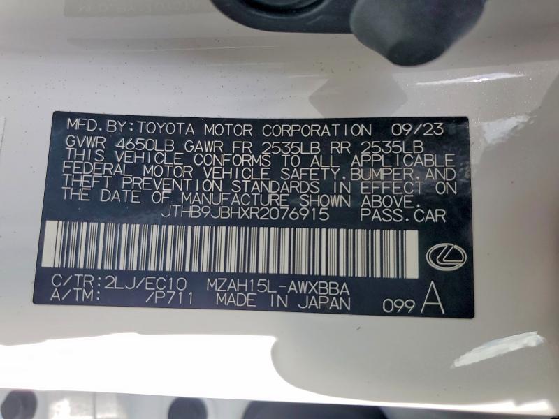 2024 Lexus Ux 250h მანქანა იყიდება აუქციონზე, vin: JTHB9JBHXR2076915, აუქციონის ნომერი: 55433176
